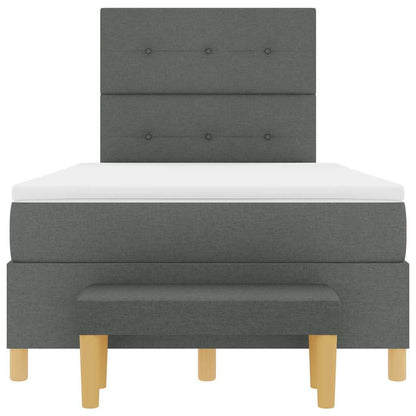 Box Spring Seng Med Madras Mørkegrå 120 X 190 Cm Stof - Billede 9