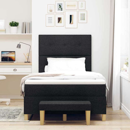 Box Spring Seng Med Madras Sort 120 X 190 Cm Stof - Billede 5