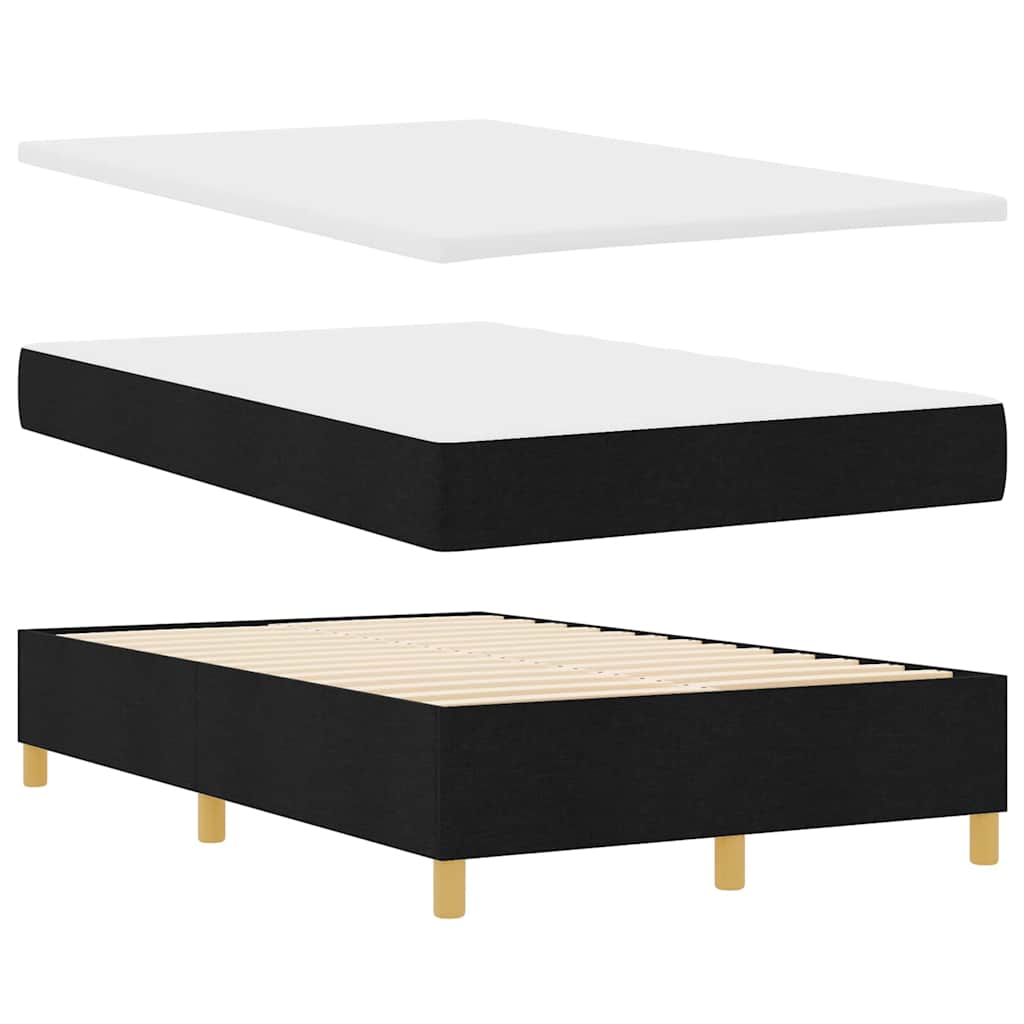 Box Spring Seng Med Madras Sort 120 X 190 Cm Stof - Billede 2