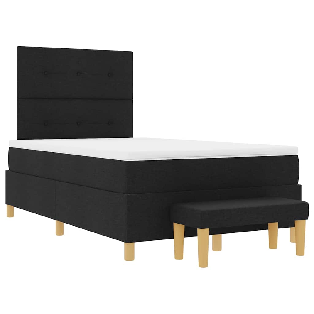 Box Spring Seng Med Madras Sort 120 X 190 Cm Stof - Billede 8