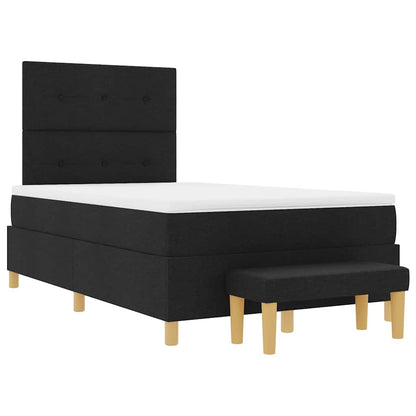 Box Spring Seng Med Madras Sort 120 X 190 Cm Stof - Billede 8