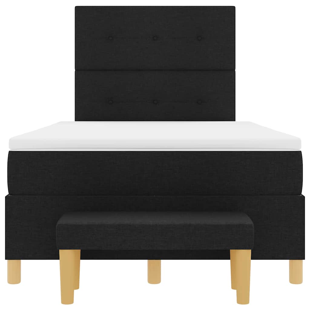 Box Spring Seng Med Madras Sort 120 X 190 Cm Stof - Billede 9