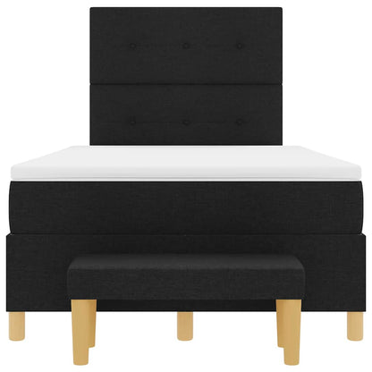 Box Spring Seng Med Madras Sort 120 X 190 Cm Stof - Billede 9