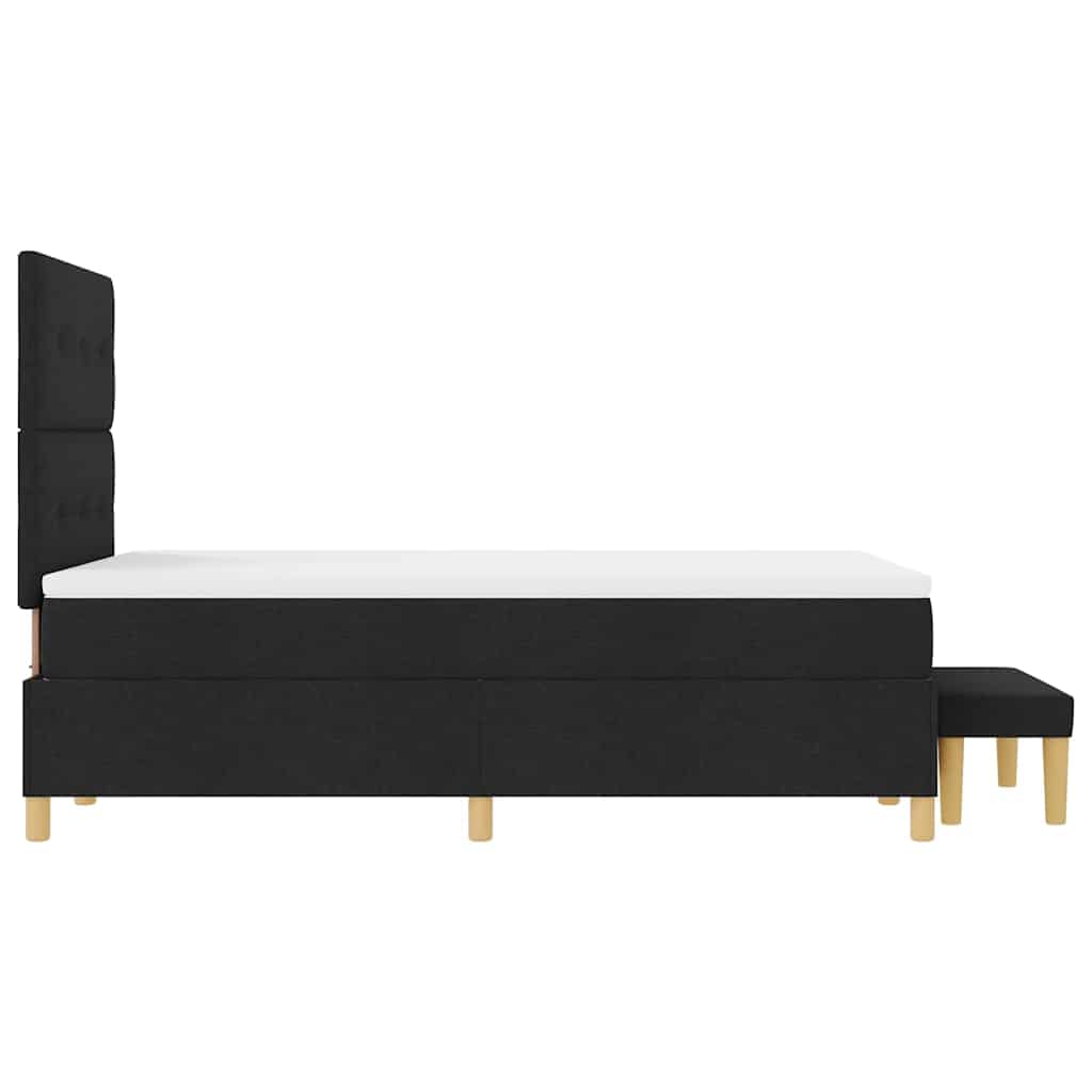 Box Spring Seng Med Madras Sort 120 X 190 Cm Stof - Billede 10