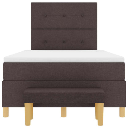 Box Spring Seng Med Madras Mørk Brun 120 X 190 Cm Stof - Billede 8