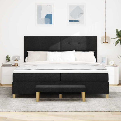 Box Spring Seng Med Madras Sort 200 X 200 Cm Stof - Billede 5