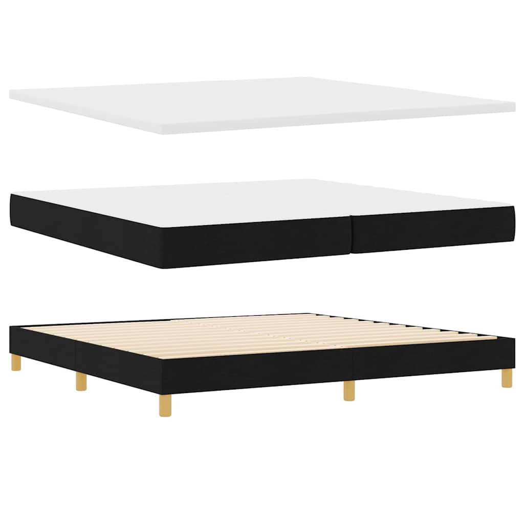 Box Spring Seng Med Madras Sort 200 X 200 Cm Stof - Billede 2