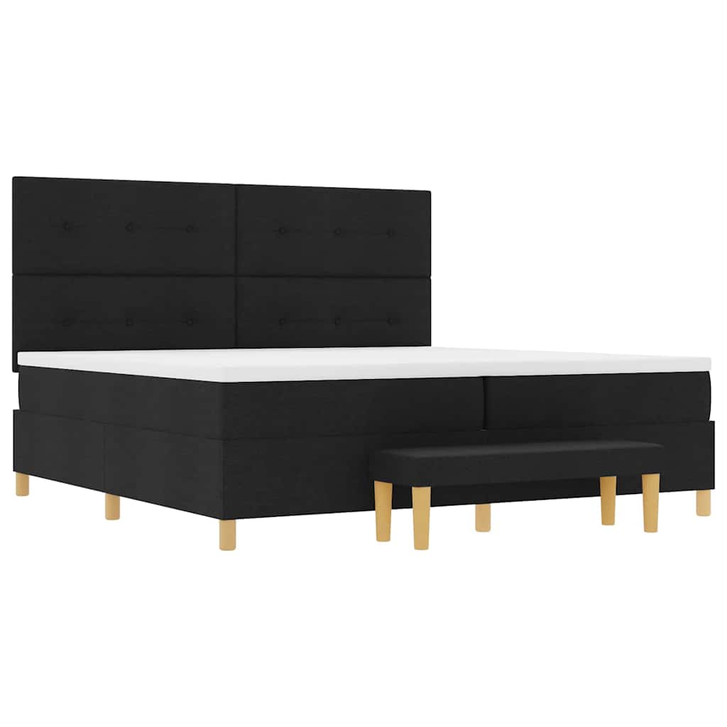 Box Spring Seng Med Madras Sort 200 X 200 Cm Stof - Billede 8