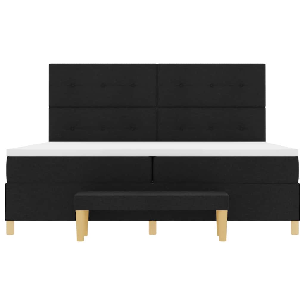Box Spring Seng Med Madras Sort 200 X 200 Cm Stof - Billede 9