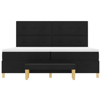 Box Spring Seng Med Madras Sort 200 X 200 Cm Stof - Billede 9
