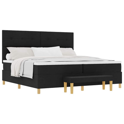 Box Spring Seng Med Madras Sort 200 X 200 Cm Stof - Billede 3