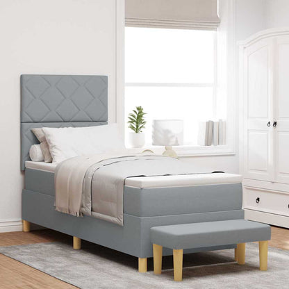 Box Spring Seng Med Hovedgærde Stof - Hovedbillede