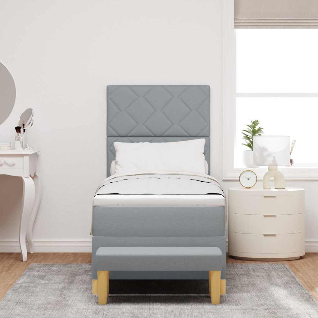 Box Spring Seng Med Hovedgærde Stof - Billede 3