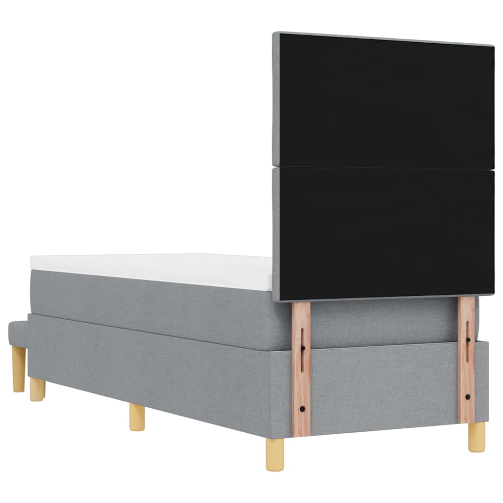 Box Spring Seng Med Madras Lysegrå 80 X 200 Cm Stof - Billede 11