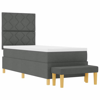 Box Spring Seng Med Madras Mørkegrå 80 X 200 Cm Stof - Billede 8