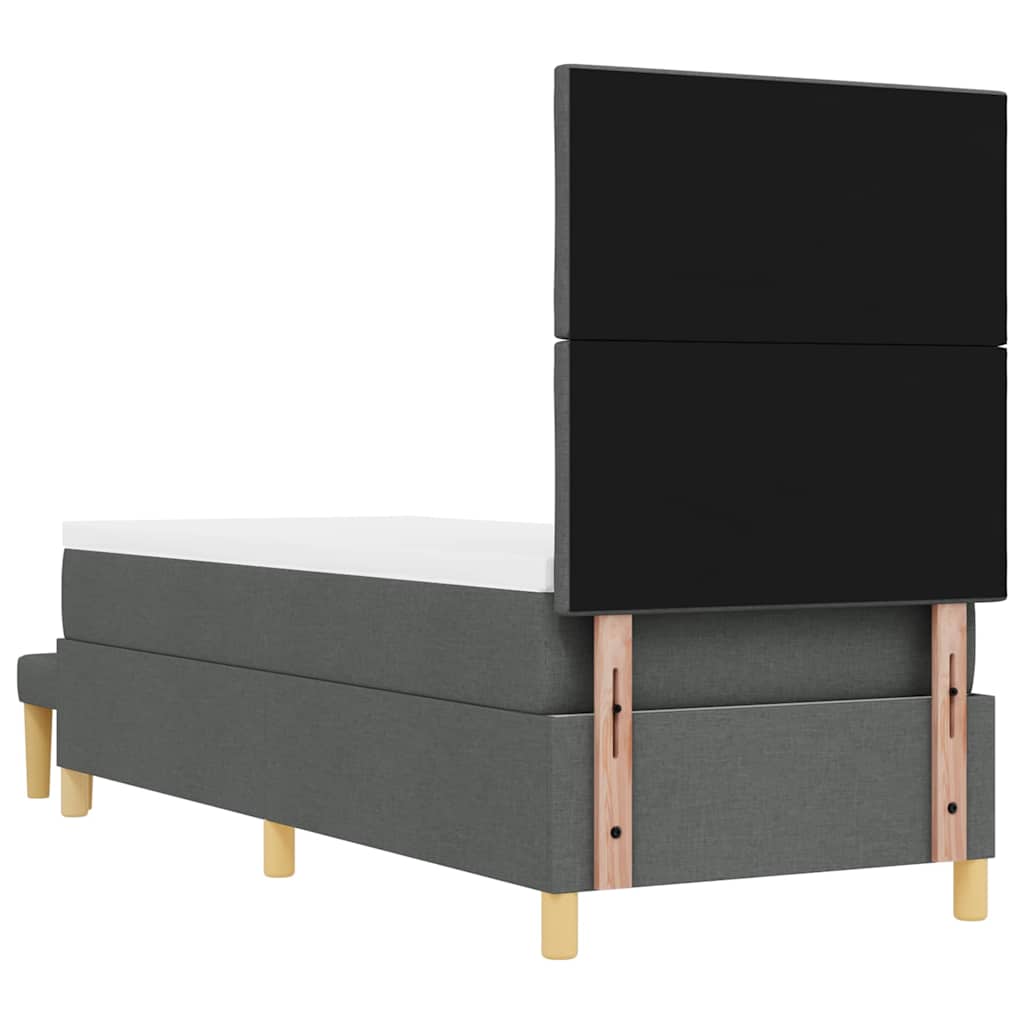 Box Spring Seng Med Madras Mørkegrå 80 X 200 Cm Stof - Billede 11