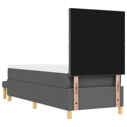 Box Spring Seng Med Madras Mørkegrå 80 X 200 Cm Stof - Billede 11