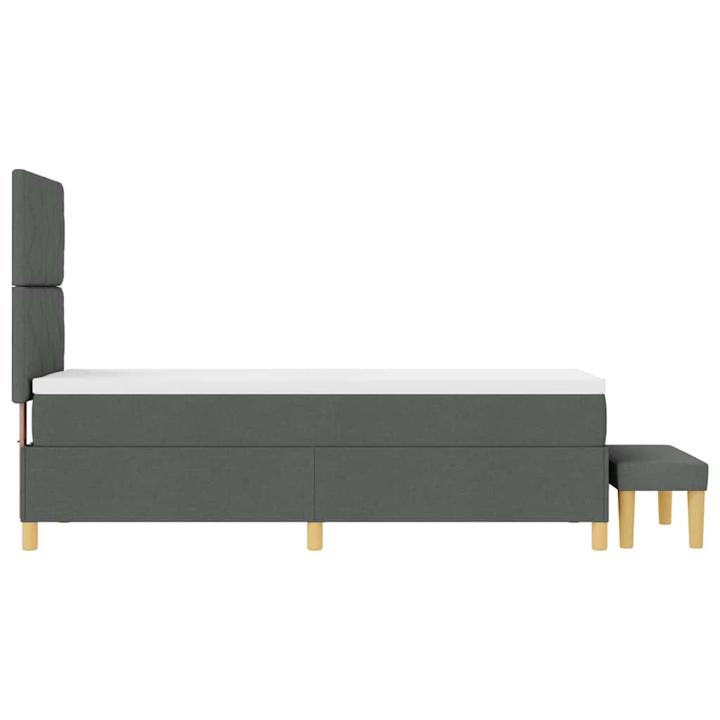 Box Spring Seng Med Madras Mørkegrå 80 X 200 Cm Stof - Billede 10
