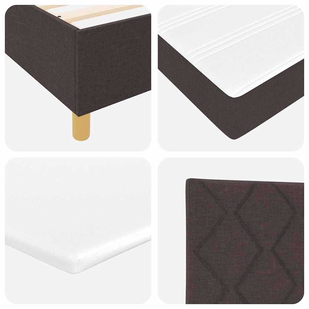 Box Spring Seng Med Madras Mørk Brun 90 X 190 Cm Stof - Billede 12