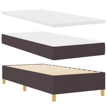 Box Spring Seng Med Madras Mørk Brun 90 X 190 Cm Stof - Billede 6