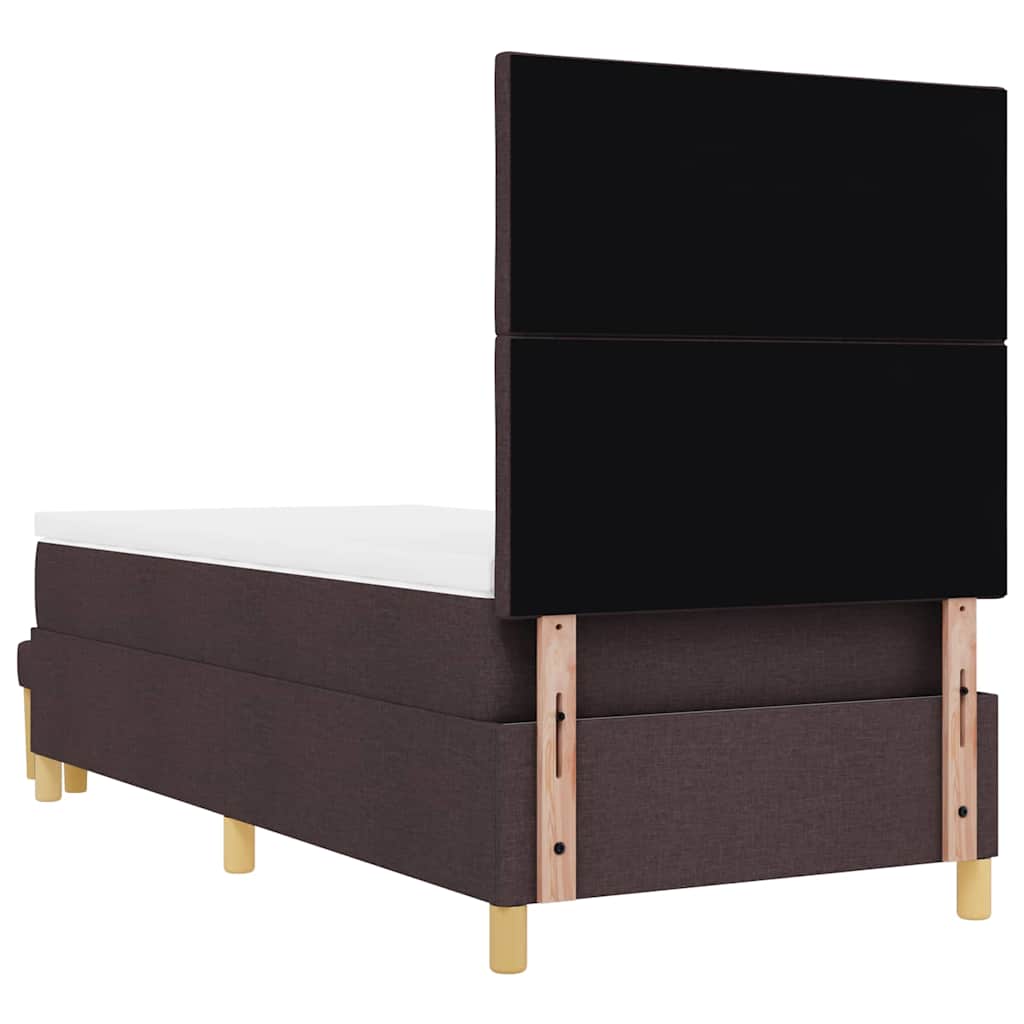 Box Spring Seng Med Madras Mørk Brun 90 X 190 Cm Stof - Billede 11