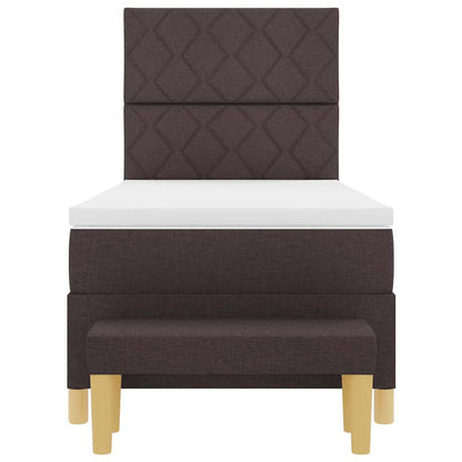 Box Spring Seng Med Madras Mørk Brun 90 X 190 Cm Stof - Billede 9