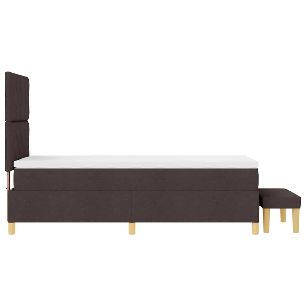Box Spring Seng Med Madras Mørk Brun 90 X 190 Cm Stof - Billede 10