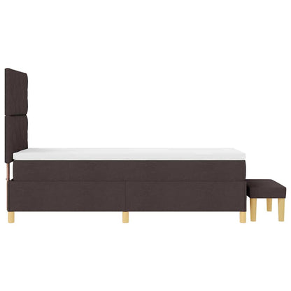 Box Spring Seng Med Madras Mørk Brun 90 X 190 Cm Stof - Billede 10