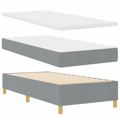 Box Spring Seng Med Madras Lysegrå 90 X 200 Cm Stof - Billede 6