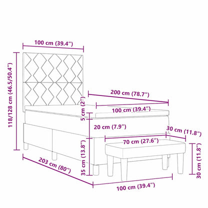Box Spring Seng Med Pude Stof - Billede 13