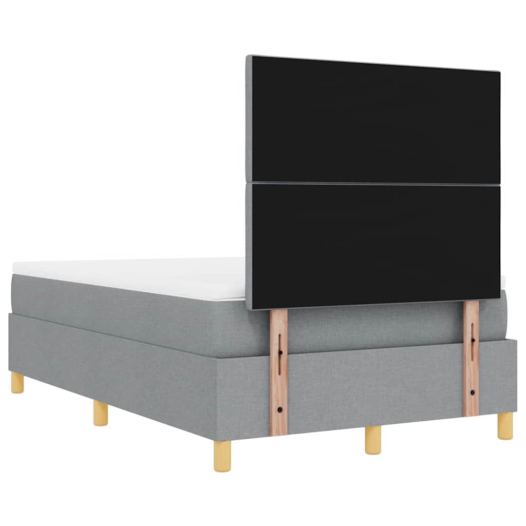 Box Spring Seng Med Madras Lysegrå 120 X 190 Cm Stof - Billede 11