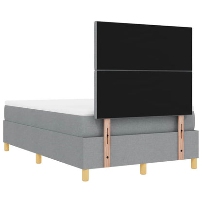 Box Spring Seng Med Madras Lysegrå 120 X 190 Cm Stof - Billede 11