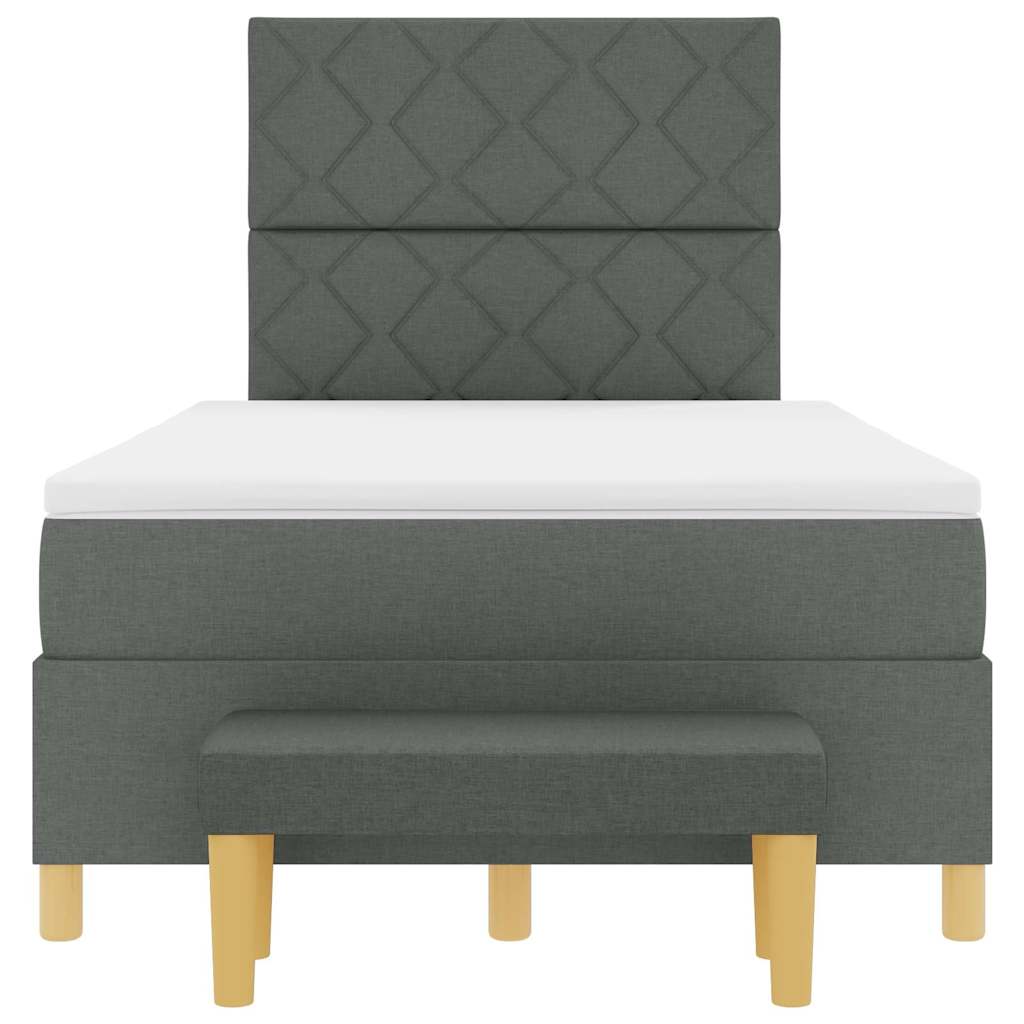 Box Spring Seng Med Madras Mørkegrå 120 X 190 Cm Stof - Billede 9