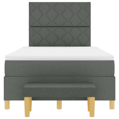 Box Spring Seng Med Madras Mørkegrå 120 X 190 Cm Stof - Billede 9