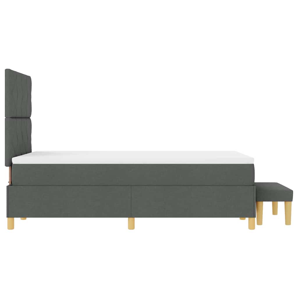 Box Spring Seng Med Madras Mørkegrå 120 X 190 Cm Stof - Billede 10