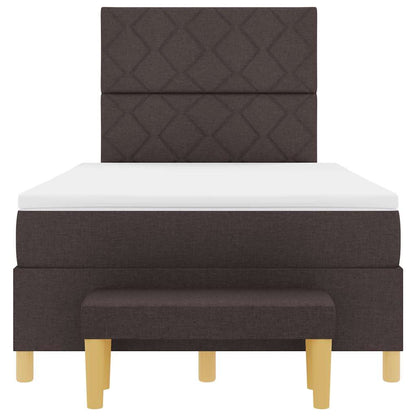 Box Spring Seng Med Madras Mørkebrun 120 X 190 Cm Stof - Billede 8