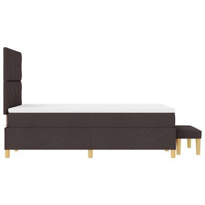 Box Spring Seng Med Madras Mørkebrun 120 X 190 Cm Stof - Billede 9