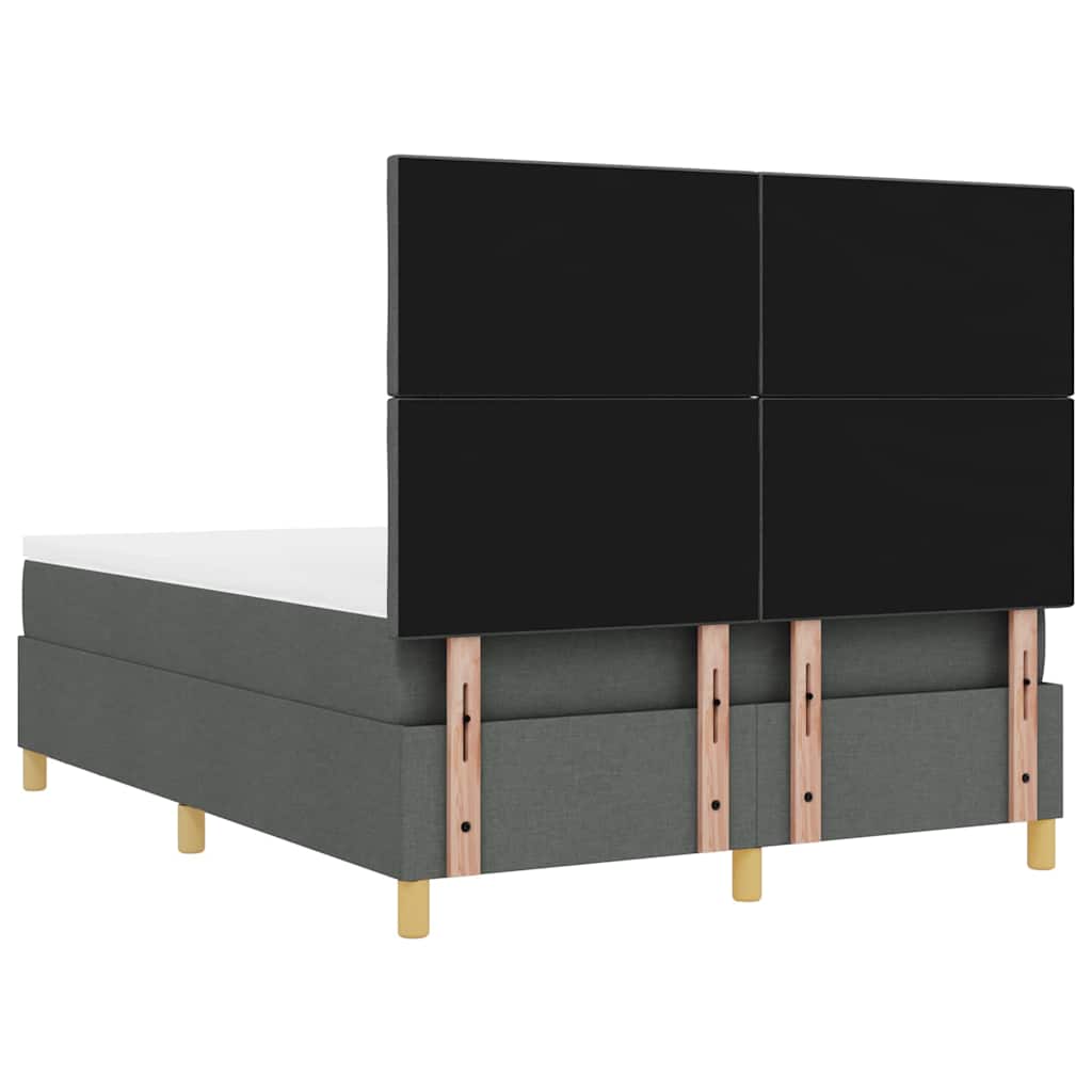 Box Spring Seng Med Madras Mørkegrå 140 X 200 Cm Stof - Billede 11