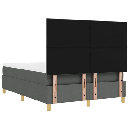 Box Spring Seng Med Madras Mørkegrå 140 X 200 Cm Stof - Billede 11