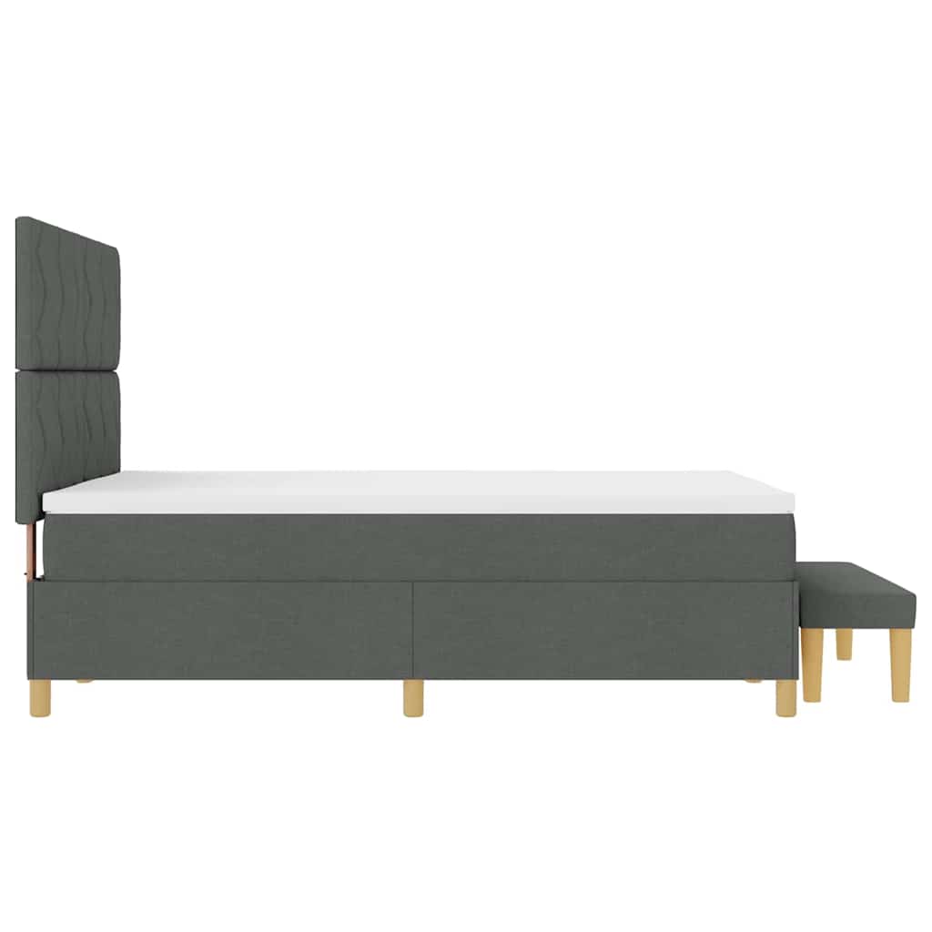 Box Spring Seng Med Madras Mørkegrå 140 X 200 Cm Stof - Billede 10