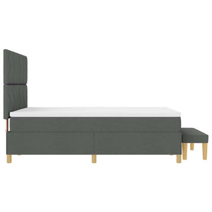 Box Spring Seng Med Madras Mørkegrå 140 X 200 Cm Stof - Billede 10
