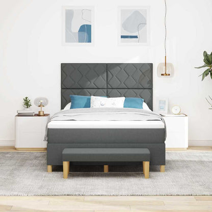 Box Spring Seng Med Madras Mørkegrå 160 X 200 Cm Stof - Billede 5