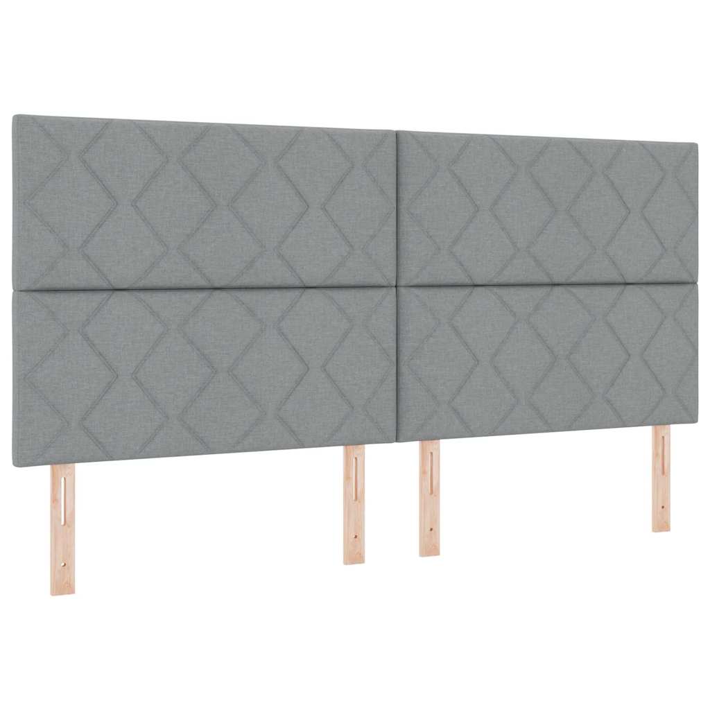 Box Spring Seng Med Madras Lysegrå 200 X 200 Cm Stof - Billede 8