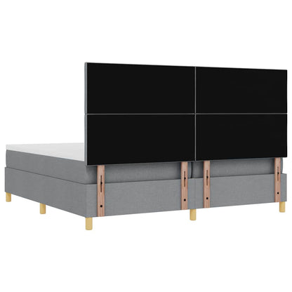 Box Spring Seng Med Madras Lysegrå 200 X 200 Cm Stof - Billede 11