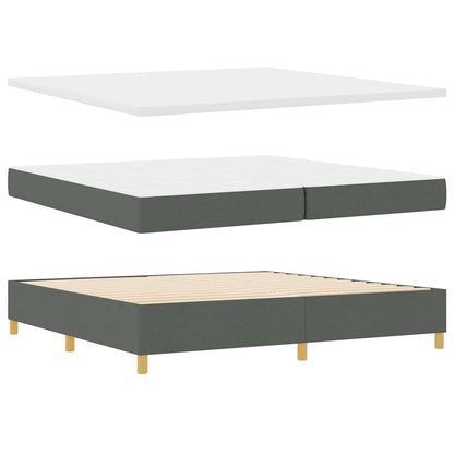 Box Spring Seng Med Madras Mørkegrå 200 X 200 Cm Stof - Billede 6