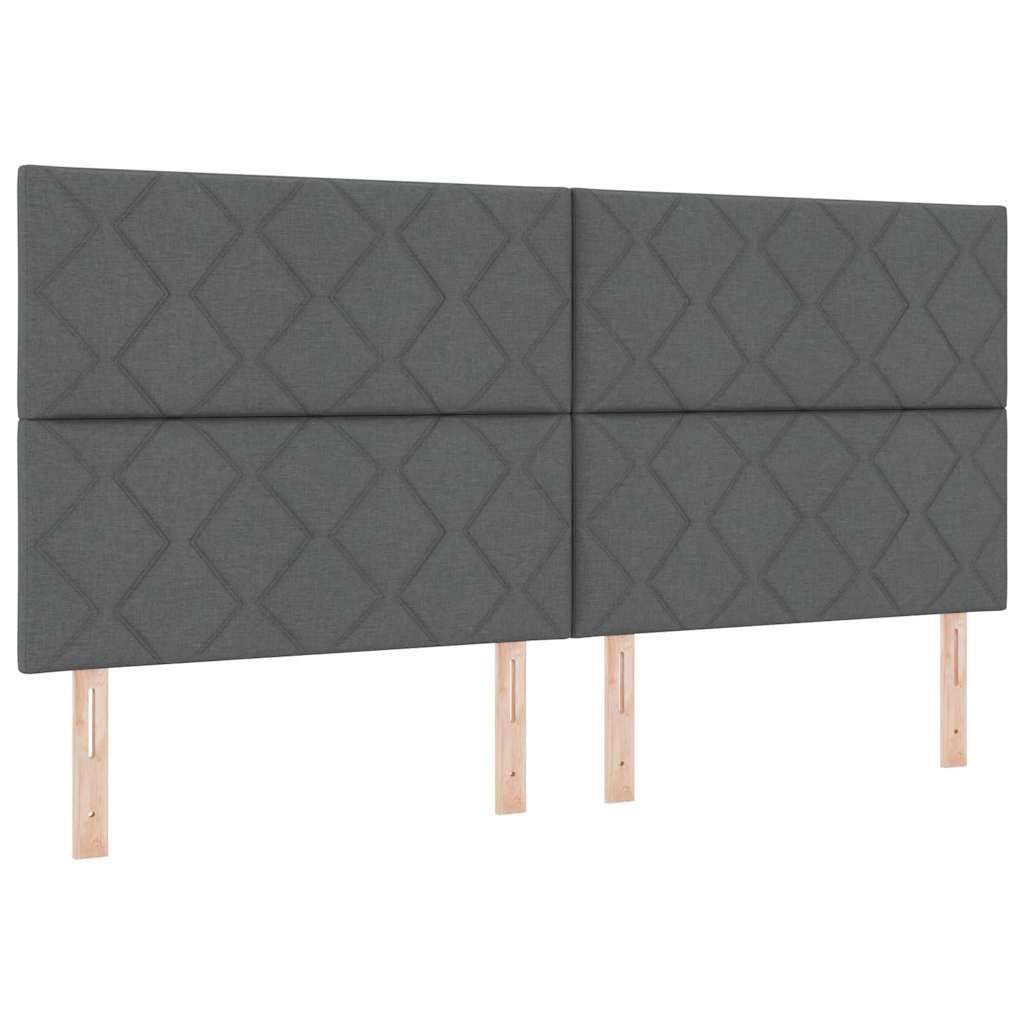 Box Spring Seng Med Madras Mørkegrå 200 X 200 Cm Stof - Billede 8
