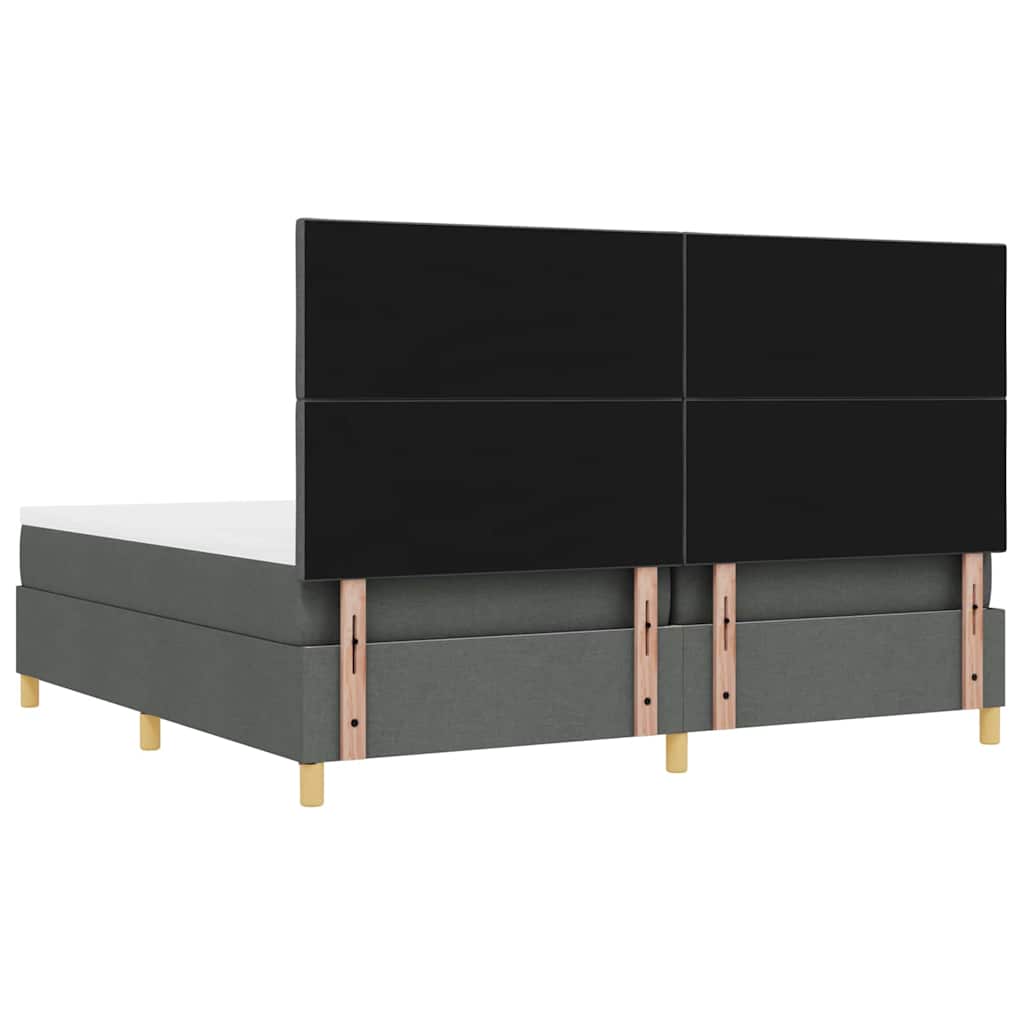 Box Spring Seng Med Madras Mørkegrå 200 X 200 Cm Stof - Billede 11