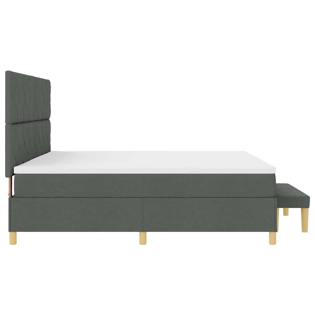Box Spring Seng Med Madras Mørkegrå 200 X 200 Cm Stof - Billede 10