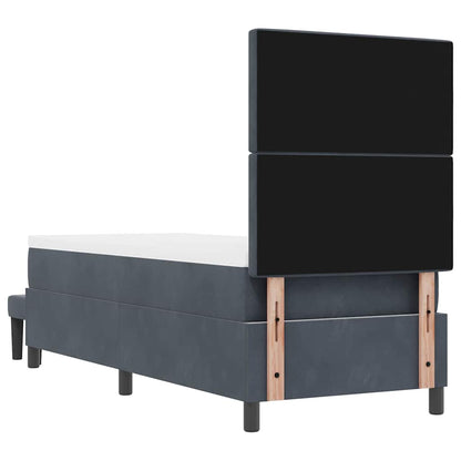 Box Spring Seng Med Madras Mørkegrå 80 X 200 Cm Fløjl - Billede 11