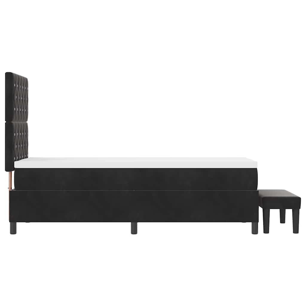 Box Spring Seng Med Madras Sort 80 X 200 Cm Fløjl - Billede 10